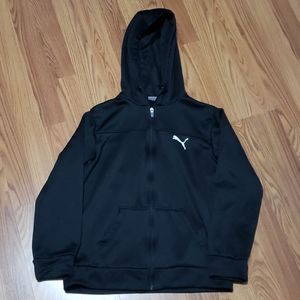 Boys L 14 16 black PUMA zip up hoodie sweatshirt